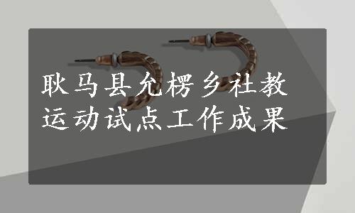 耿马县允楞乡社教运动试点工作成果