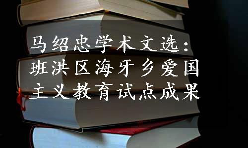 马绍忠学术文选：班洪区海牙乡爱国主义教育试点成果