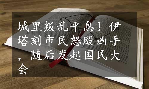 城里叛乱平息！伊塔刻市民怒殴凶手，随后发起国民大会