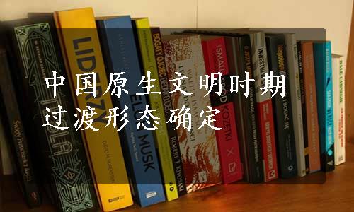 中国原生文明时期过渡形态确定