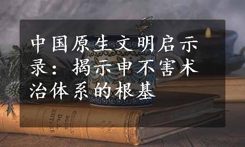 中国原生文明启示录：揭示申不害术治体系的根基