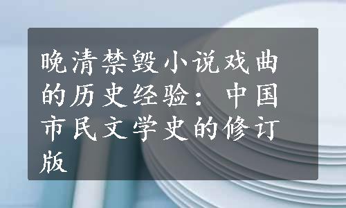 晚清禁毁小说戏曲的历史经验：中国市民文学史的修订版