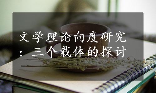 文学理论向度研究：三个载体的探讨