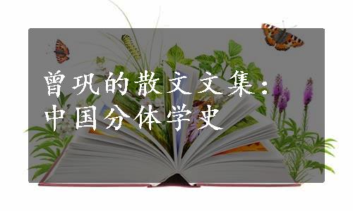 曾巩的散文文集：中国分体学史