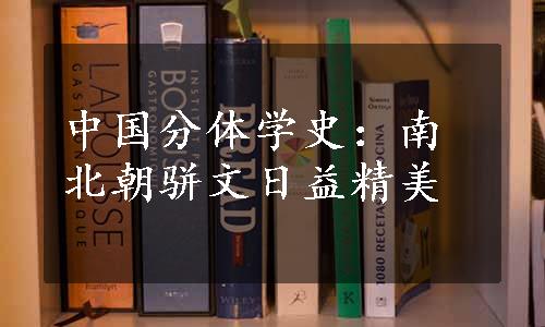 中国分体学史：南北朝骈文日益精美