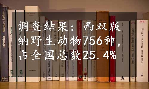 调查结果：西双版纳野生动物756种，占全国总数25.4%