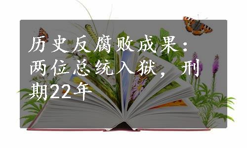 历史反腐败成果：两位总统入狱，刑期22年