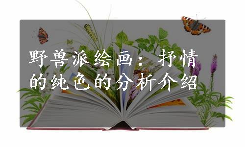 野兽派绘画：抒情的纯色的分析介绍