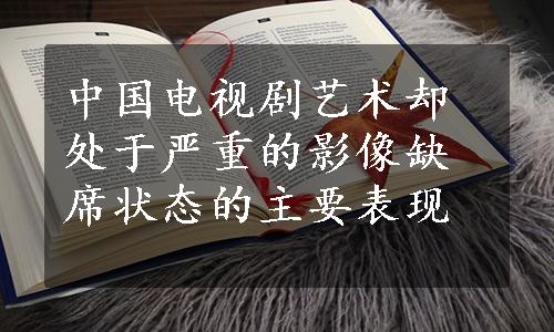 中国电视剧艺术却处于严重的影像缺席状态的主要表现