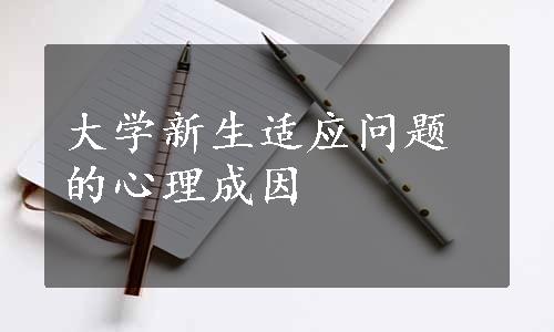 大学新生适应问题的心理成因