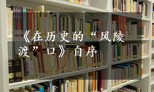 《在历史的“风陵渡”口》自序