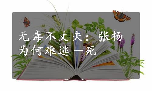 无毒不丈夫：张杨为何难逃一死