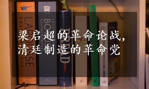 梁启超的革命论战,清廷制造的革命党