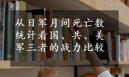 从日军月间死亡数统计看国、共、美军三者的战力比较