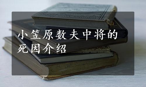 小笠原数夫中将的死因介绍