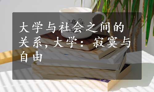 大学与社会之间的关系,大学：寂寞与自由