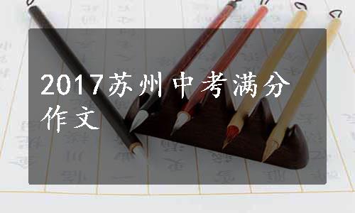 2017苏州中考满分作文