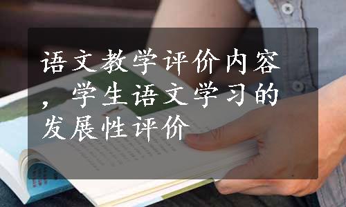 语文教学评价内容，学生语文学习的发展性评价