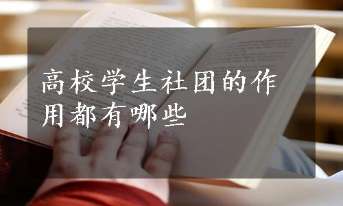 高校学生社团的作用都有哪些