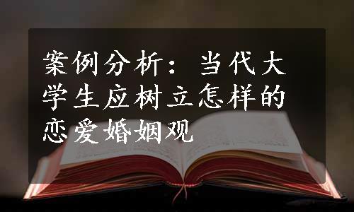 案例分析：当代大学生应树立怎样的恋爱婚姻观