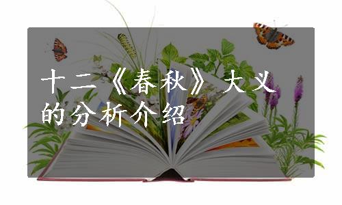 十二《春秋》大义的分析介绍