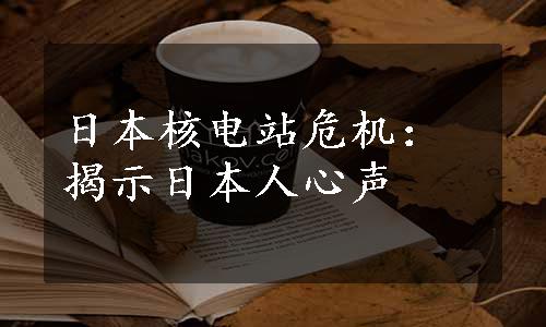 日本核电站危机：揭示日本人心声