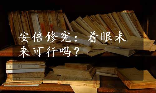 安倍修宪：着眼未来可行吗？