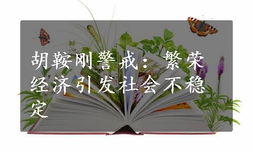 胡鞍刚警戒：繁荣经济引发社会不稳定