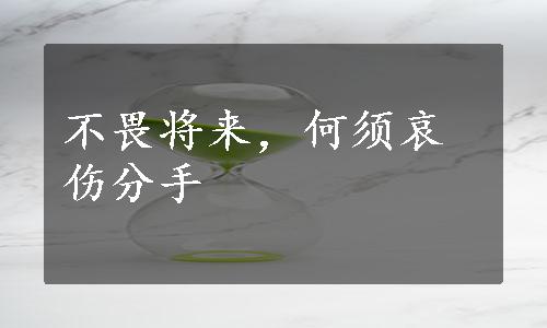 不畏将来，何须哀伤分手