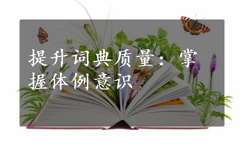 提升词典质量：掌握体例意识