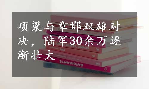 项梁与章邯双雄对决，陆军30余万逐渐壮大