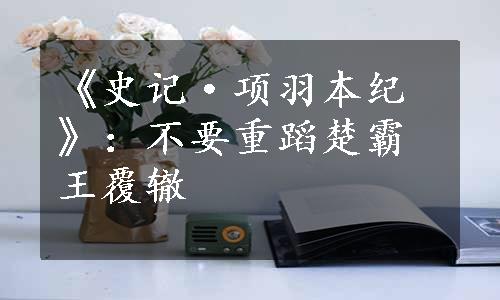 《史记·项羽本纪》：不要重蹈楚霸王覆辙