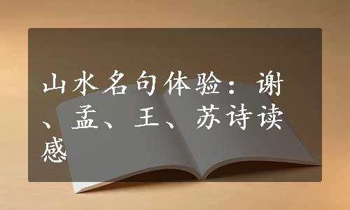 山水名句体验：谢、孟、王、苏诗读感