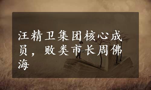 汪精卫集团核心成员，败类市长周佛海