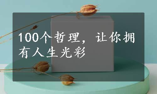 100个哲理，让你拥有人生光彩