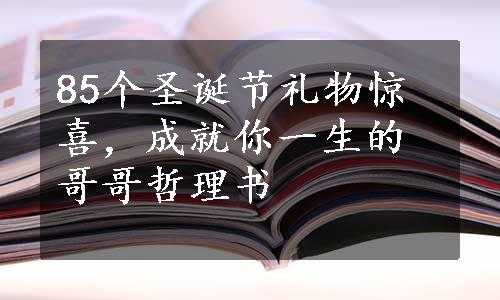 85个圣诞节礼物惊喜，成就你一生的哥哥哲理书