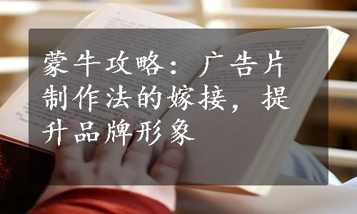 蒙牛攻略：广告片制作法的嫁接，提升品牌形象