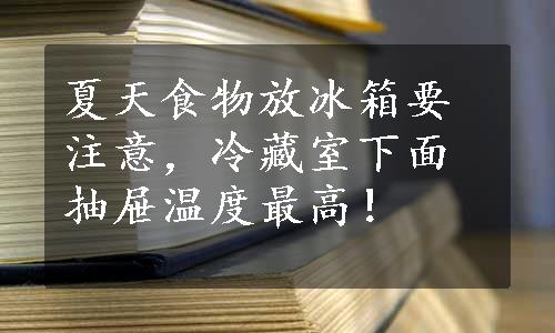 夏天食物放冰箱要注意，冷藏室下面抽屉温度最高！