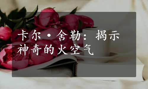 卡尔·舍勒：揭示神奇的火空气