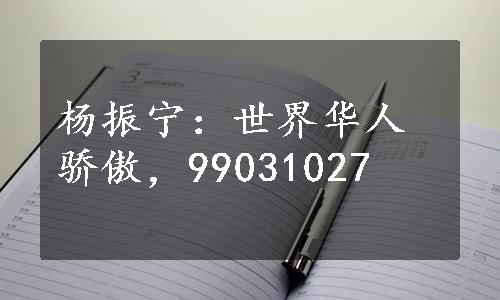 杨振宁：世界华人骄傲，99031027