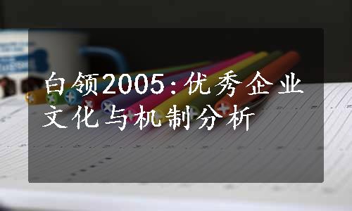 白领2005:优秀企业文化与机制分析