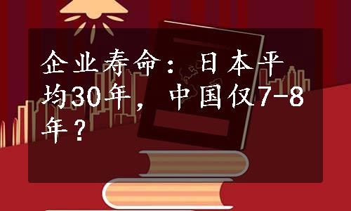 企业寿命：日本平均30年，中国仅7-8年？