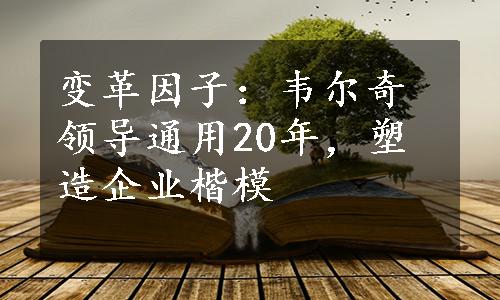 变革因子：韦尔奇领导通用20年，塑造企业楷模