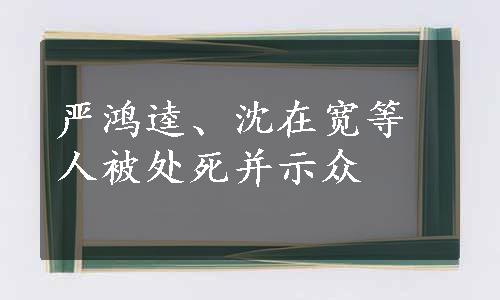 严鸿逵、沈在宽等人被处死并示众