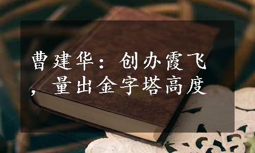 曹建华：创办霞飞，量出金字塔高度