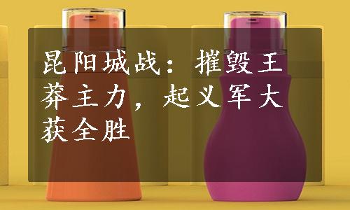 昆阳城战：摧毁王莽主力，起义军大获全胜