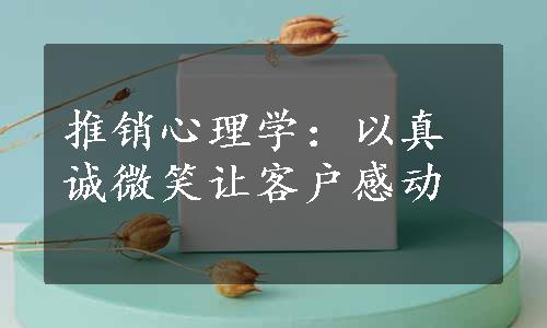 推销心理学：以真诚微笑让客户感动