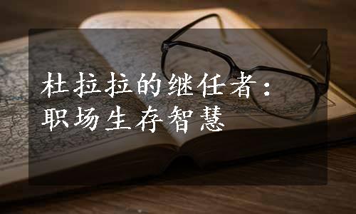 杜拉拉的继任者：职场生存智慧