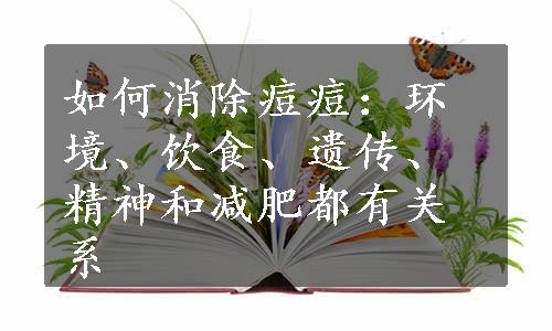 如何消除痘痘：环境、饮食、遗传、精神和减肥都有关系