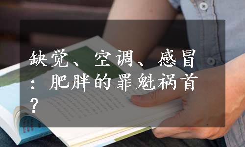 缺觉、空调、感冒：肥胖的罪魁祸首？